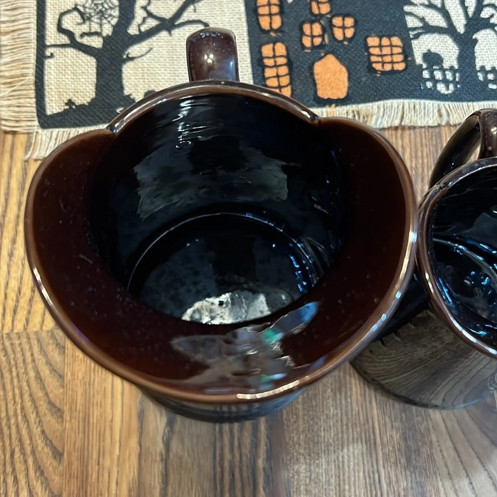 Vintage Redware 1950s pancake batter set with rooster design